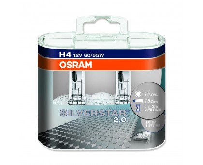 OSRAM SILVERSTAR H4 12V 60/55W +60% лампы автомобильные