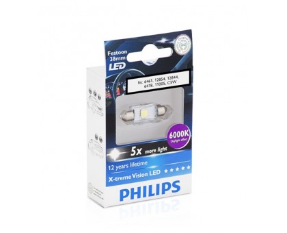 PHILIPS 12V 1W LED 6000KX1 лампы автомобильные
